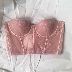 Fleur Du Mal Strapless Bustier in Rosewater, 32b